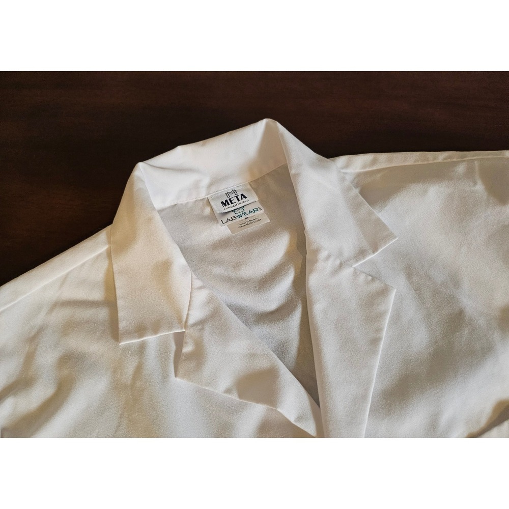 Meta Labwear Lab Coat Mens M White Fundamentals Professional Medical Scrub